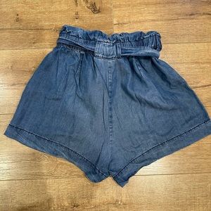 H&M Conscious Paper Bag Waist Denim Shorts - Like New